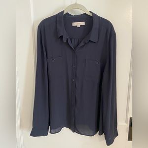 Ann Taylor loft navy blouse. Size XL.